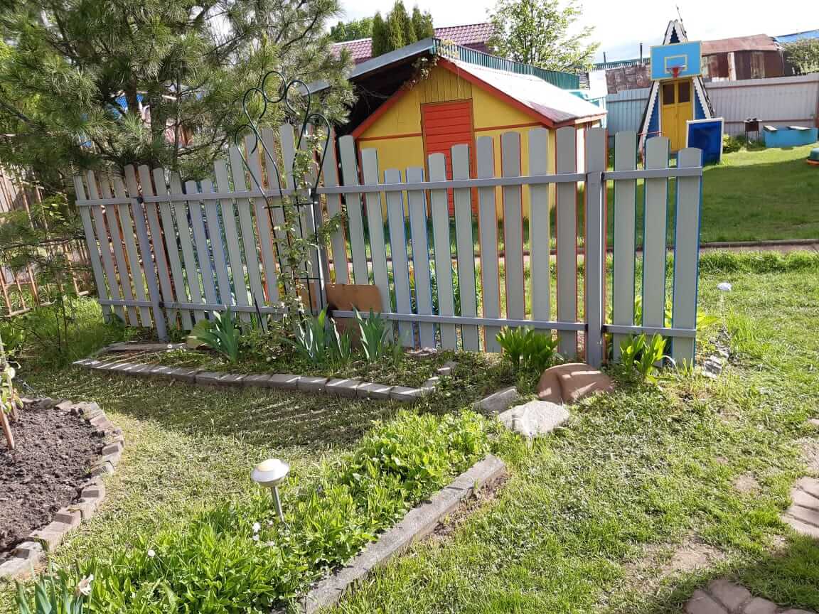 забор из разноцветного штакетника односторонний фото3 в Череповце