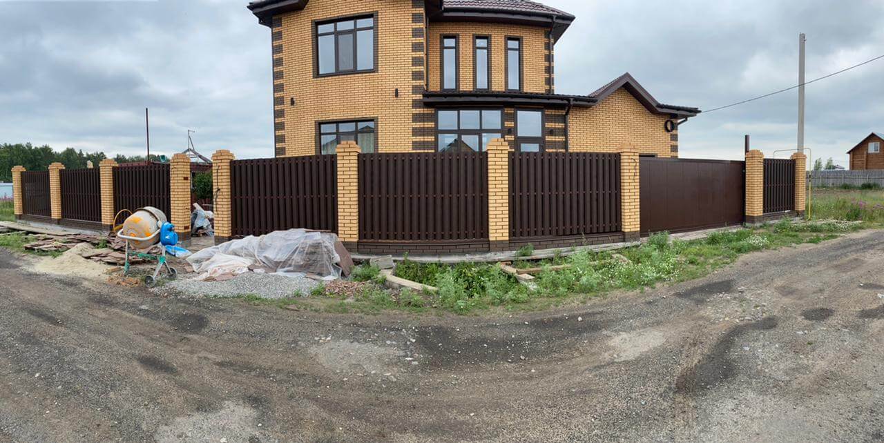 забор из штакетника Шоколад двухсторонний фото1 в Череповце