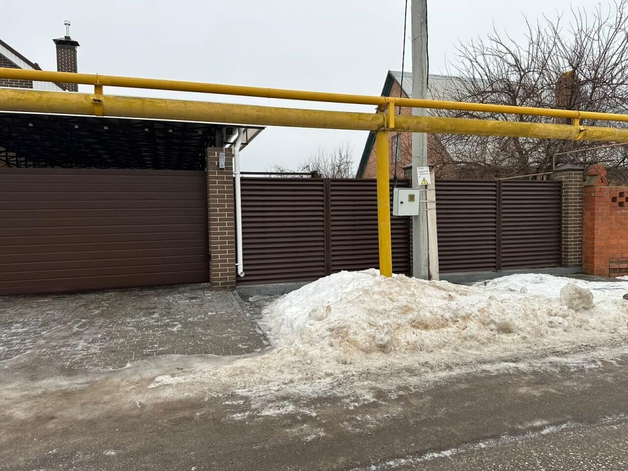Забор-жалюзи из ламелей еврожалюзи 47м Мореный Дуб Printech фото 1 в Череповце