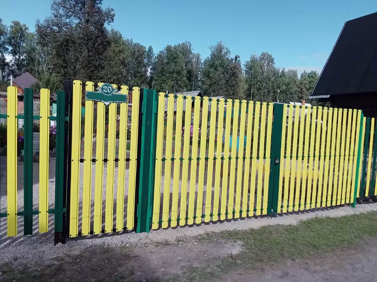 Забор из евроштакетника 13м RAL1018 Желтый в Череповце